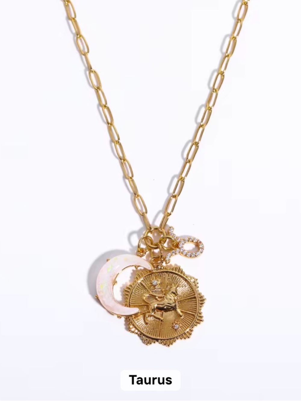 Gold Zodiac Coin Necklace (Pick 1) - Picture 4 of 10